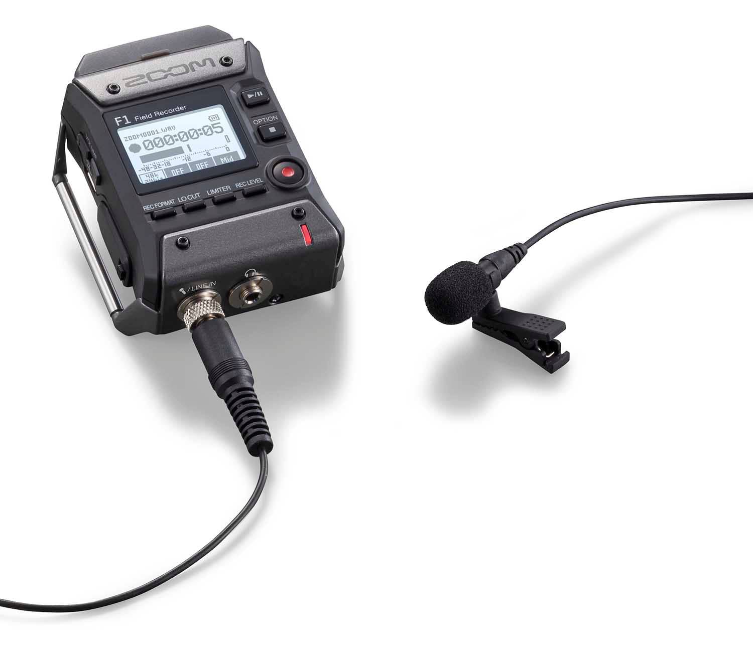 ZOOM F1-LP F1 Field Recorder And Lavalier Mic Two Channel Audio Recorder - Hollywood DJ