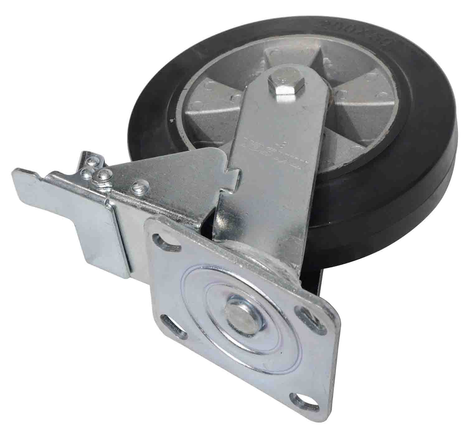 Prox X-CASTER-8-GR 8-inch Replacement Locking Caster - 4.5 x 4 inch Plate - Hollywood DJ