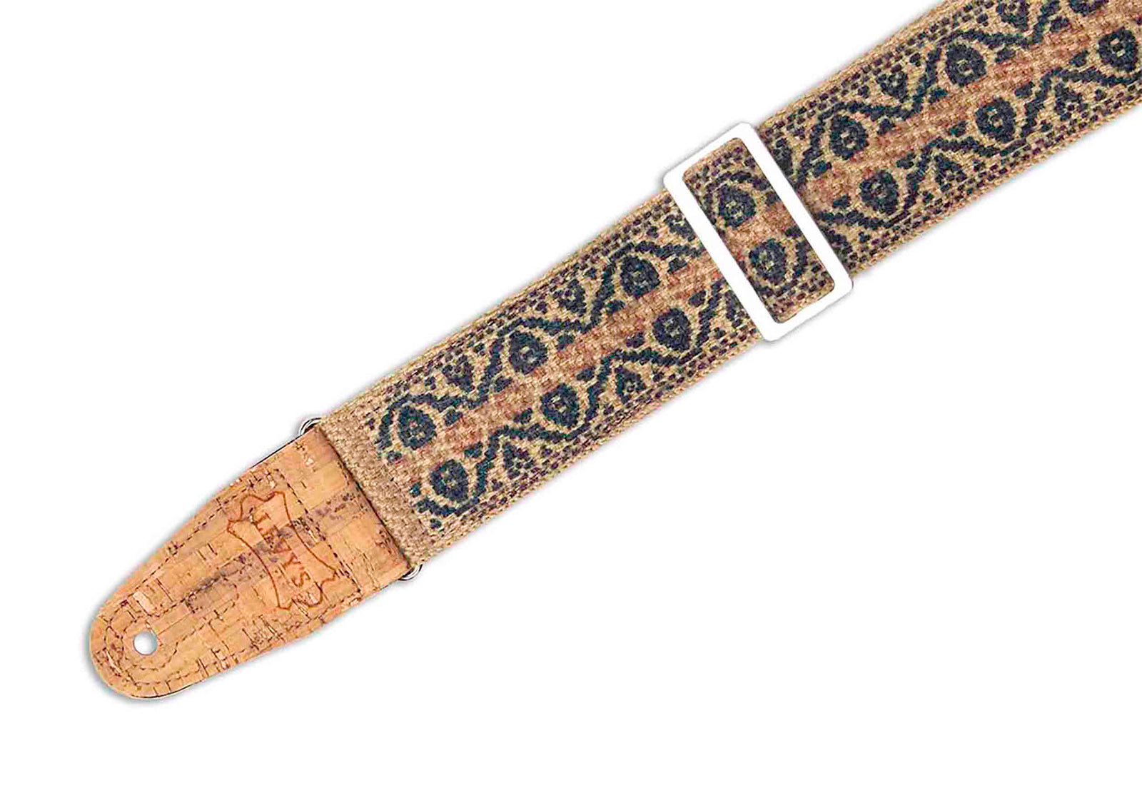 Levy's Leathers MH8P-007, 2 Inch Hemp Vegan Guitar Strap with Berry and Taupe Motif - Hollywood DJ