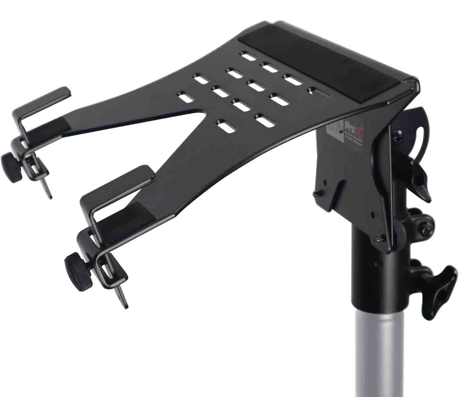 ProX X-LTF01BK Laptop Shelf Fits on Speaker Stand & Monitor VESA Arm Mount - Black - Hollywood DJ