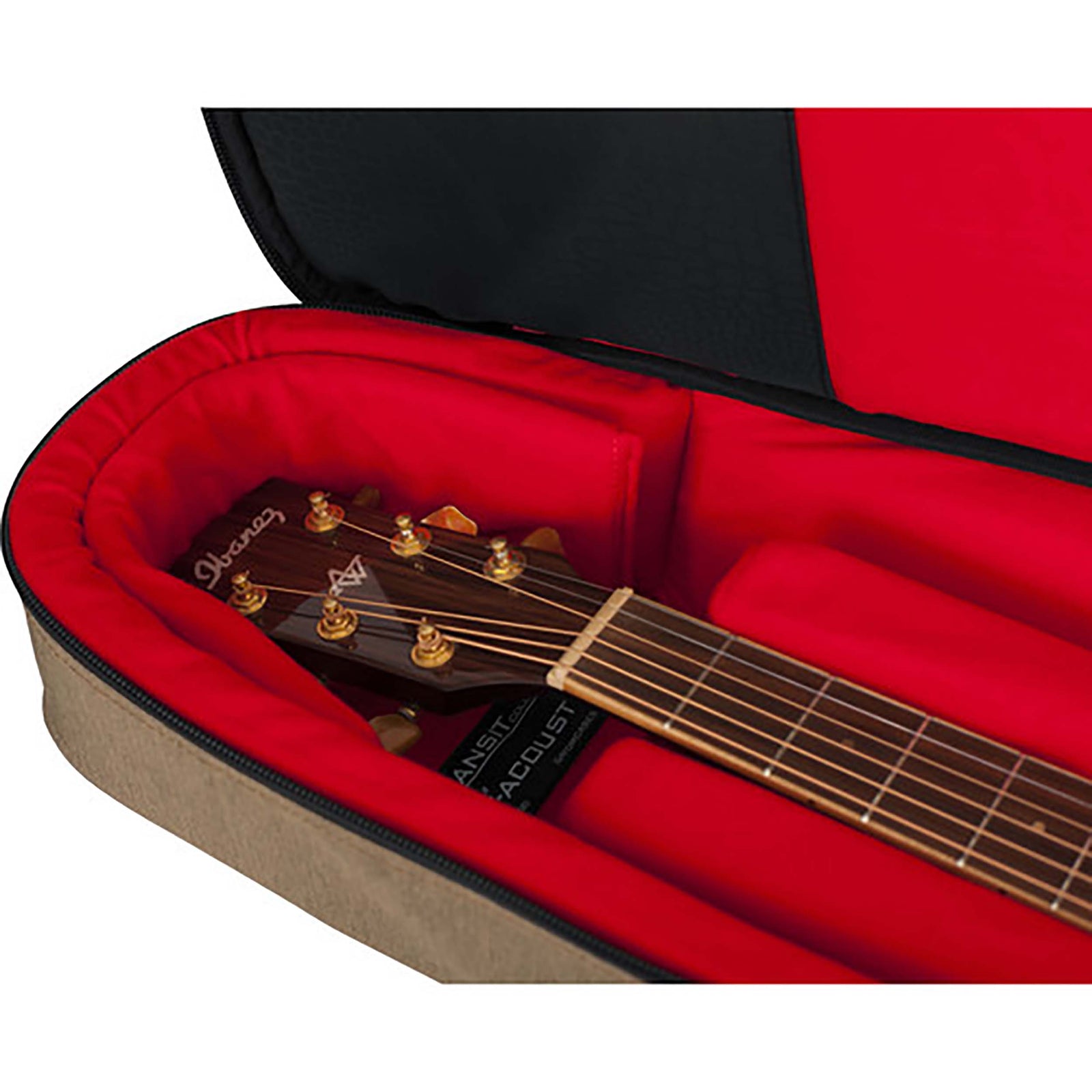 Gator GT-ACOUSTIC-TAN Transit Series Acoustic Guitar Gig Bag With Tan Exterior by Gator Cases