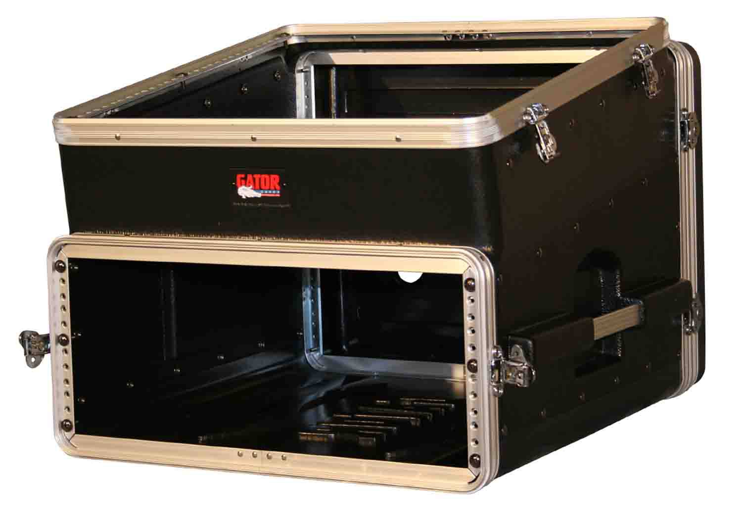 Gator Cases GRC-10X8, 10U Top and 8U Side ATA Molded PE Slant Top Console Rack - Hollywood DJ