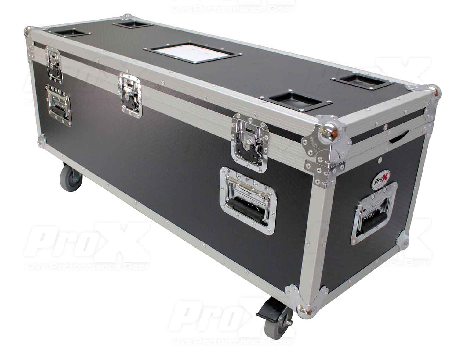 ProX XS-UTL10W Utility Storage Case with 4X 4 Wheels - Silver on Black - Hollywood DJ