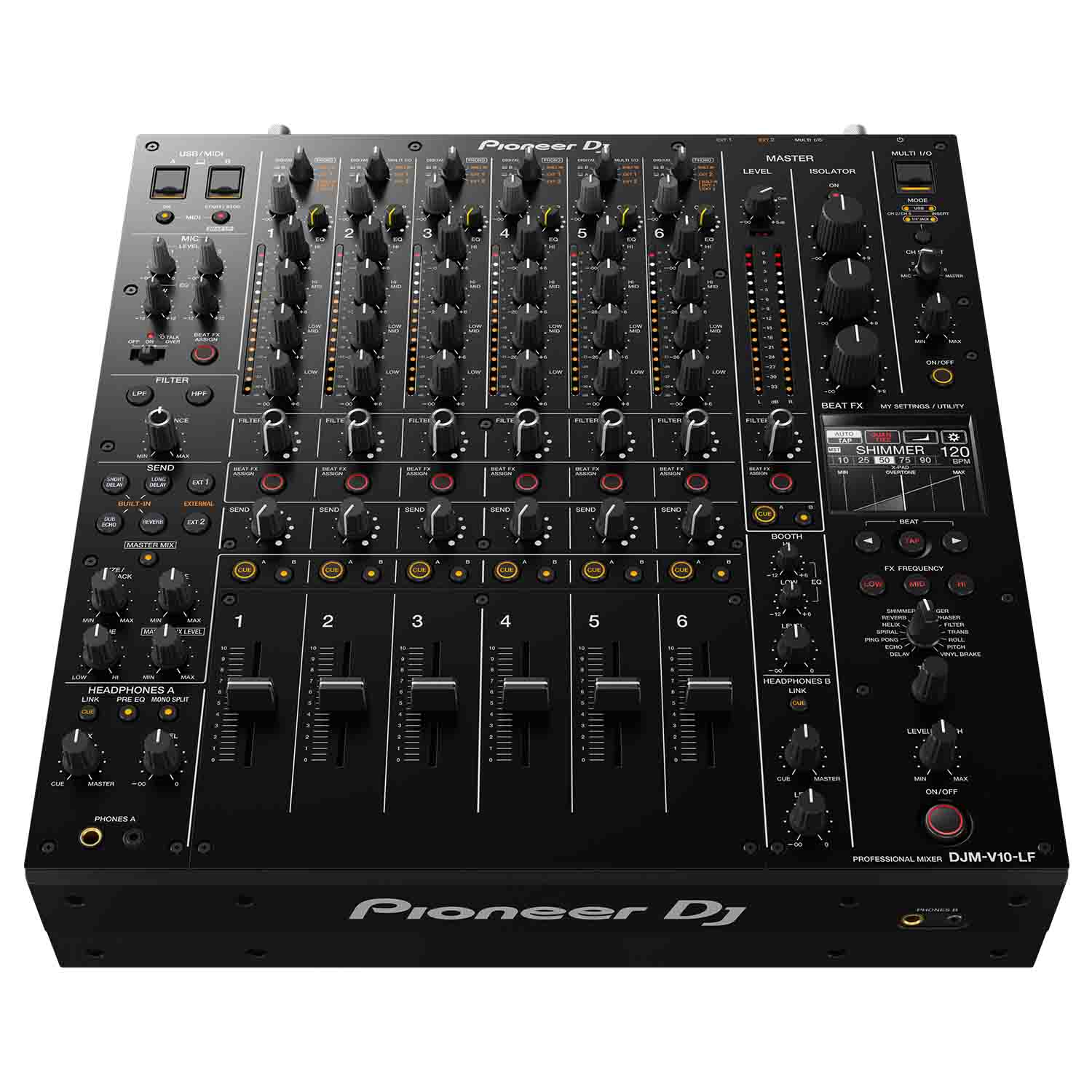 Pioneer DJ DJM-V10-LF, 6-Channel Professional DJ Mixer with Long Fader Pioneer DJ