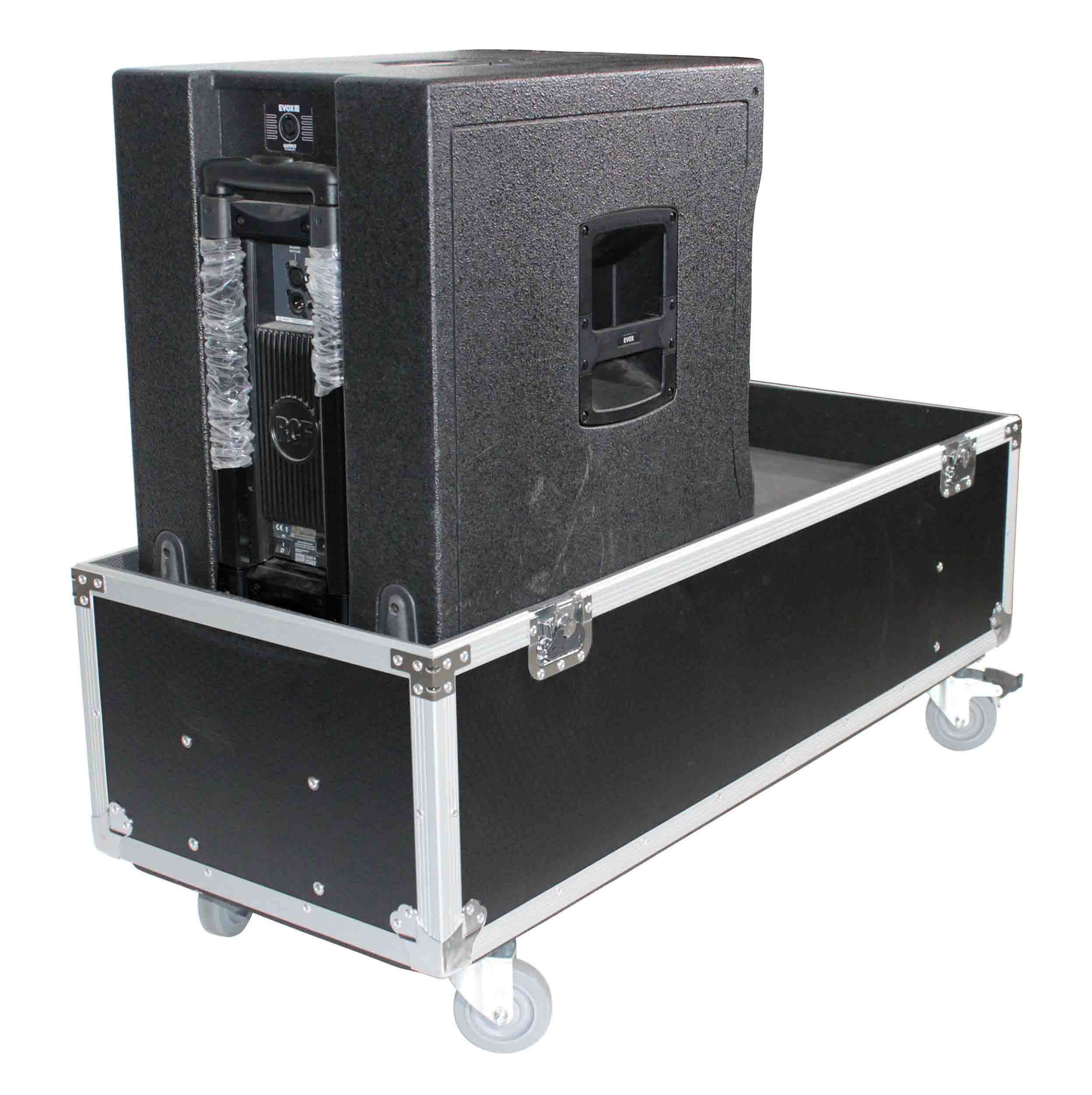 ProX X-EVO1250X2W, ATA Flight Case for 2x RCF EVOX12 or EV Evolve 50 Compact Arrays Fits Two Speakers and Subwoofers - Hollywood DJ