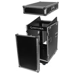 Odyssey FZ1316W 13U Top Slanted 16U Vertical Pro Combo Rack with Casters - Hollywood DJ
