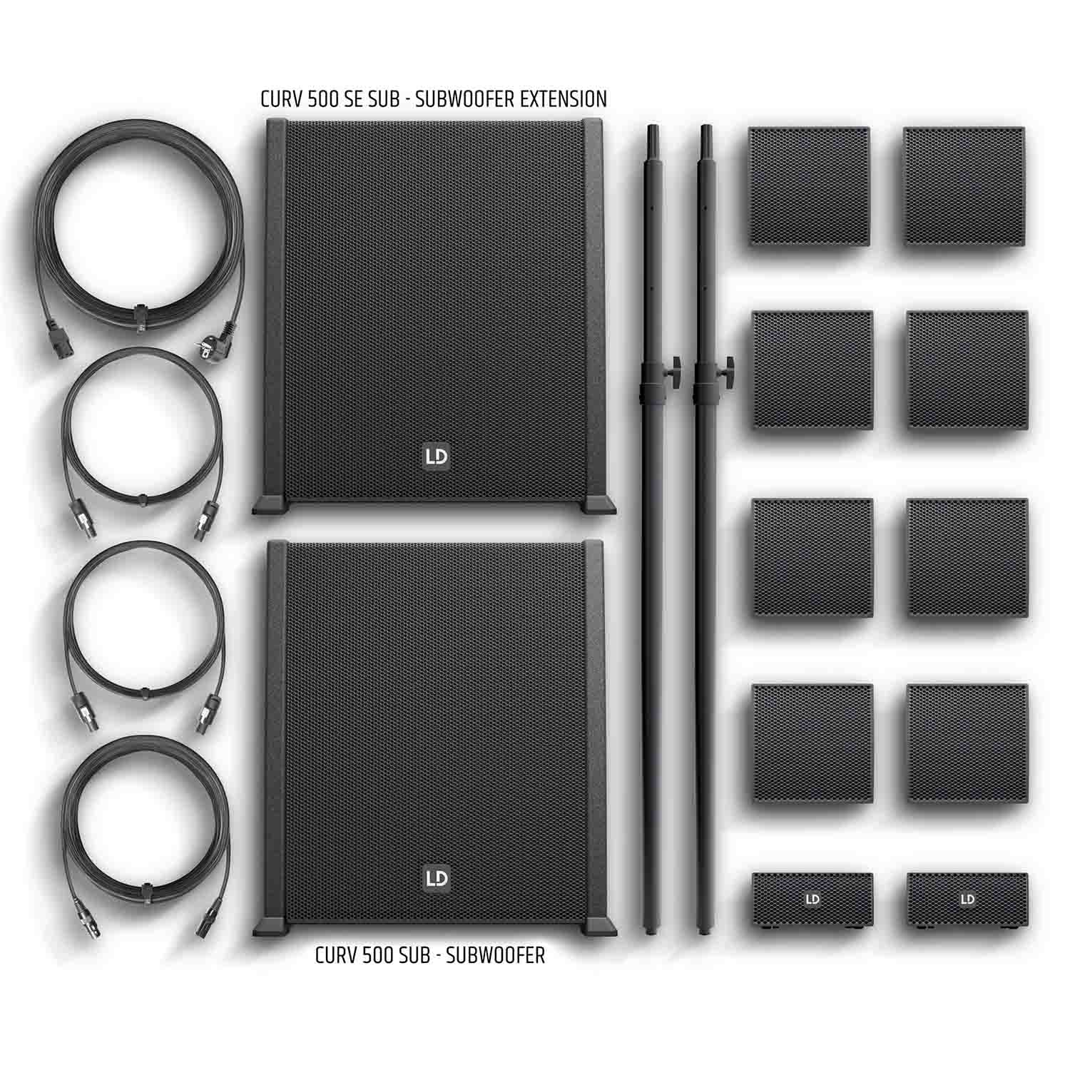 LD Systems CURV500PS Portable Array System Power Set Including Distance Bars and Speaker Cables - Hollywood DJ