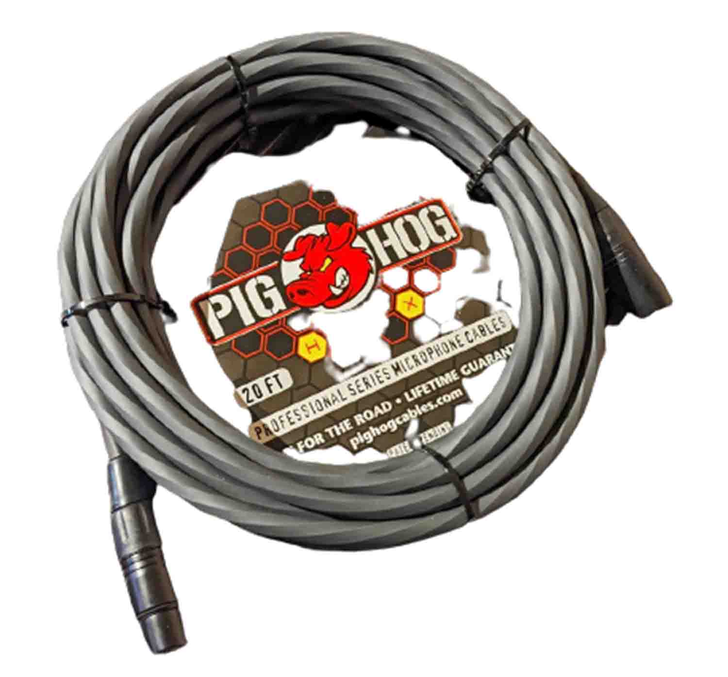 Pig Hog PHMH20GR, Hex Series Mic Cables (Grey, 20ft) - Hollywood DJ