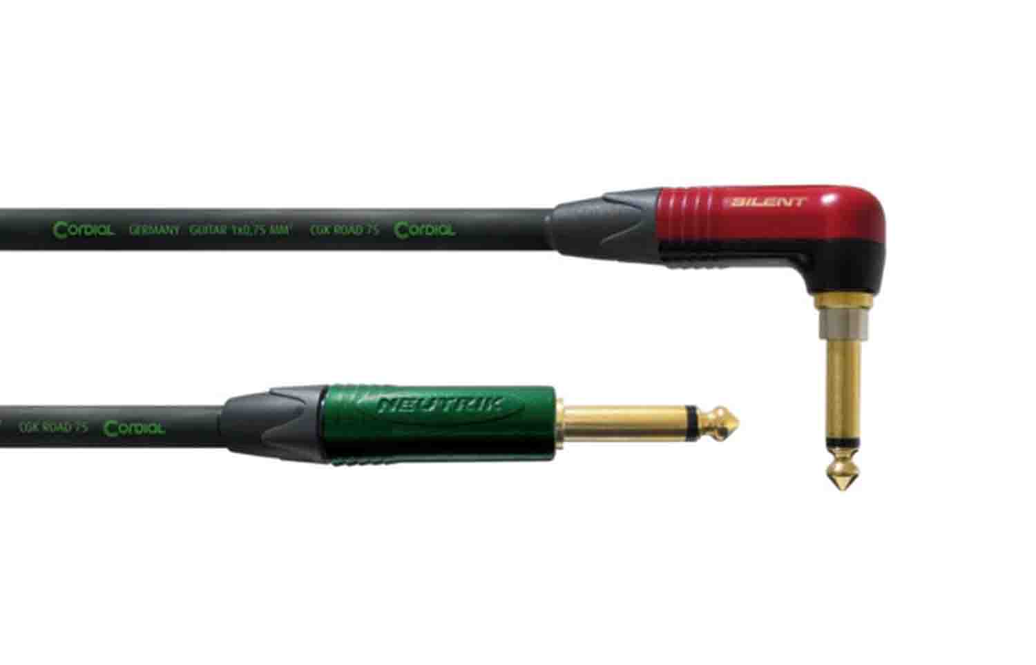 Cordial CRI RP-SILENT, Instrument Cable with Right Angle NEUTRIK Silent Plug - Hollywood DJ