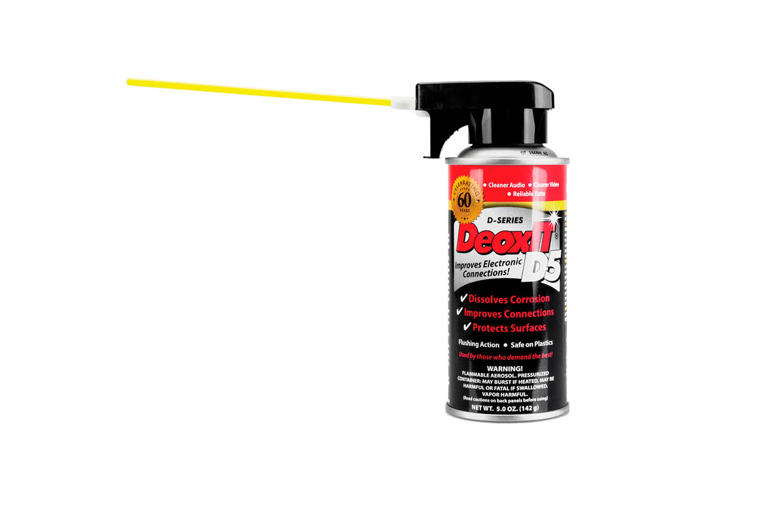 Hosa D5S-6 CAIG DeoxIT Contact Cleaner, 5% Spray, 5 oz - Hollywood DJ