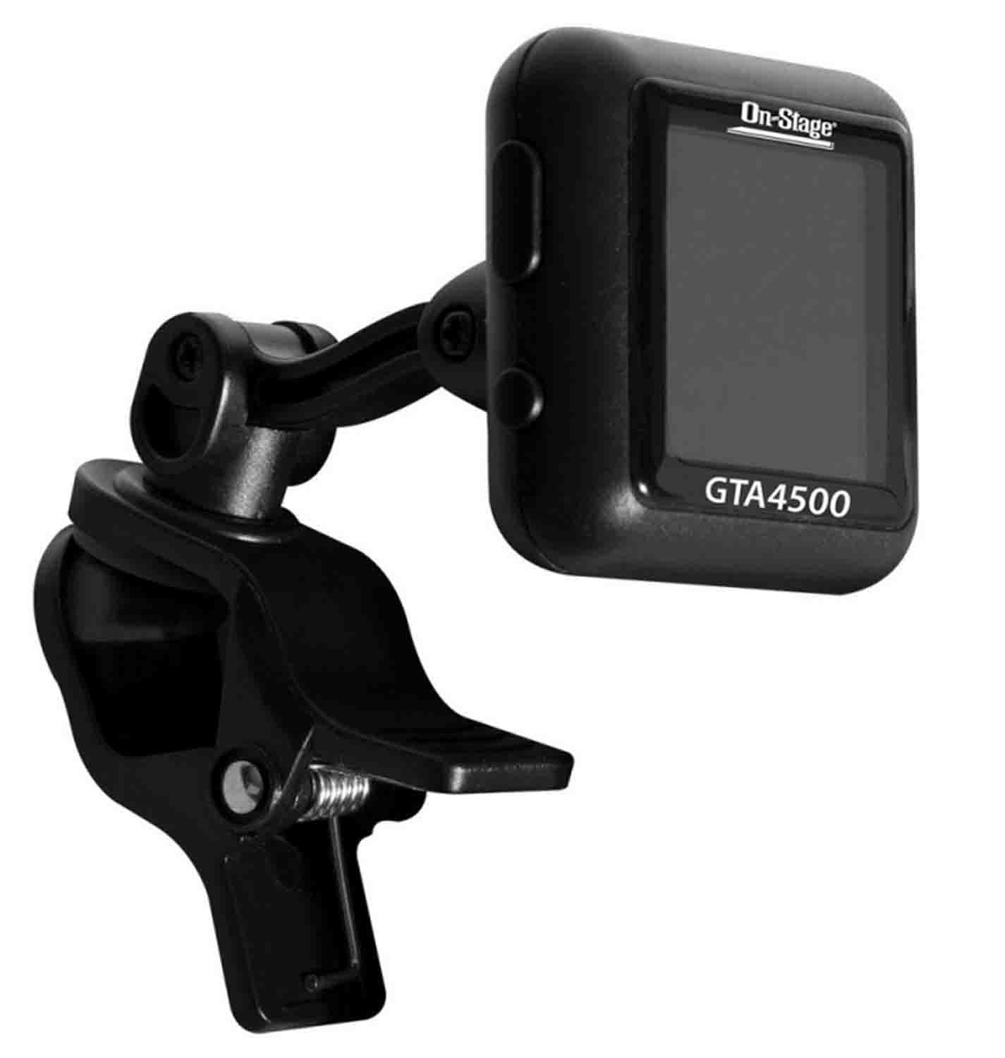 Onstage GTA4500 Rechargeable Clip-On Tuner - Black - Hollywood DJ