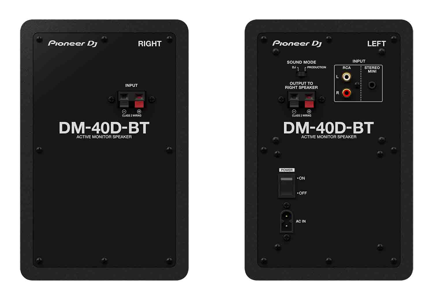 Pioneer DM-40D-BT, 4” Desktop Monitor System with Bluetooth Functionality - (Pair, Black) - Hollywood DJ
