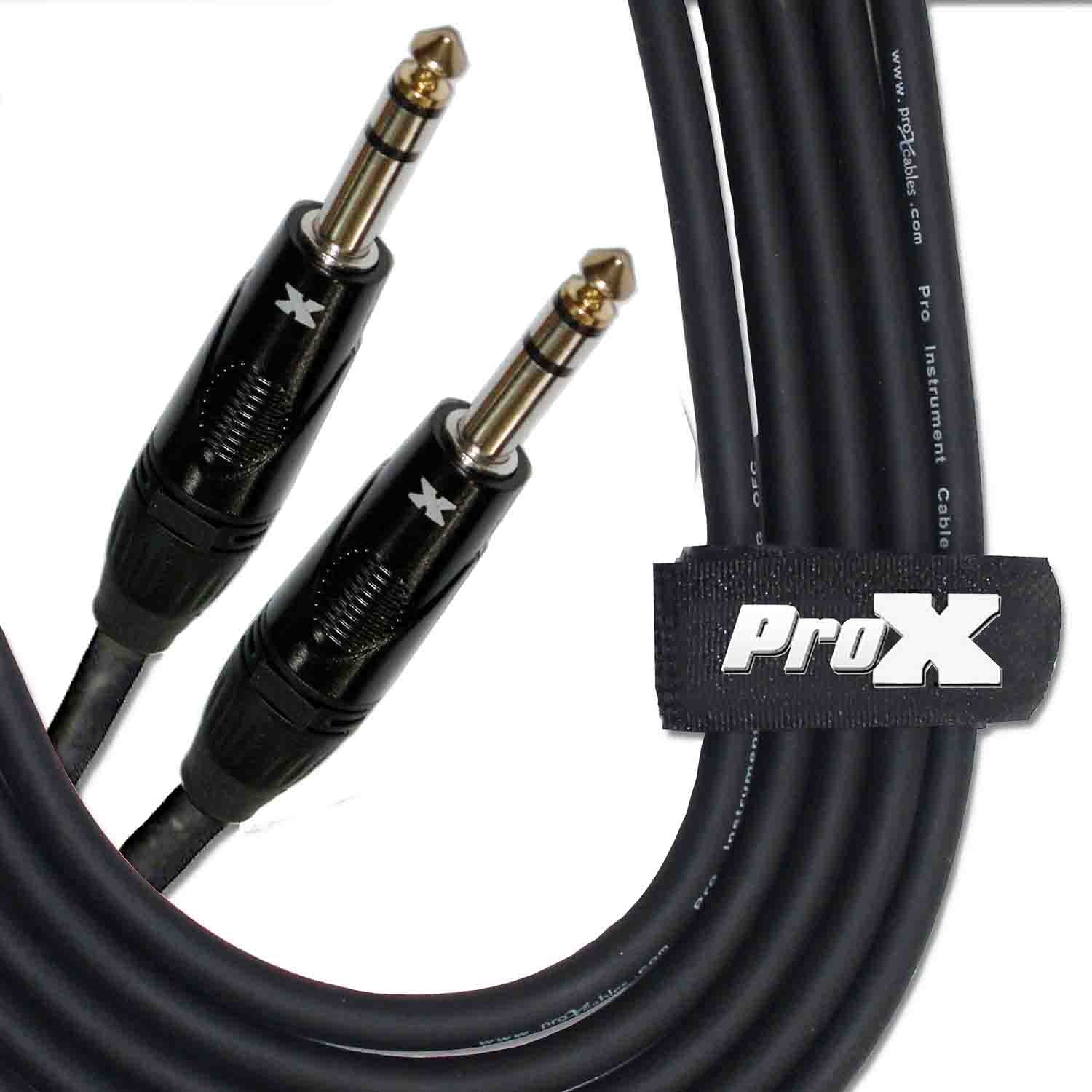 Prox XC-TRS03 Balanced 1/4" TRS-M to TRS-M High Performance Audio Cable - 3 Feet - Hollywood DJ