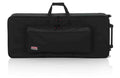 Gator Cases GK-61-SLIM Rigid EPS Foam Lightweight DJ Case for Slim 61 Note Keyboards with Wheels - Hollywood DJ