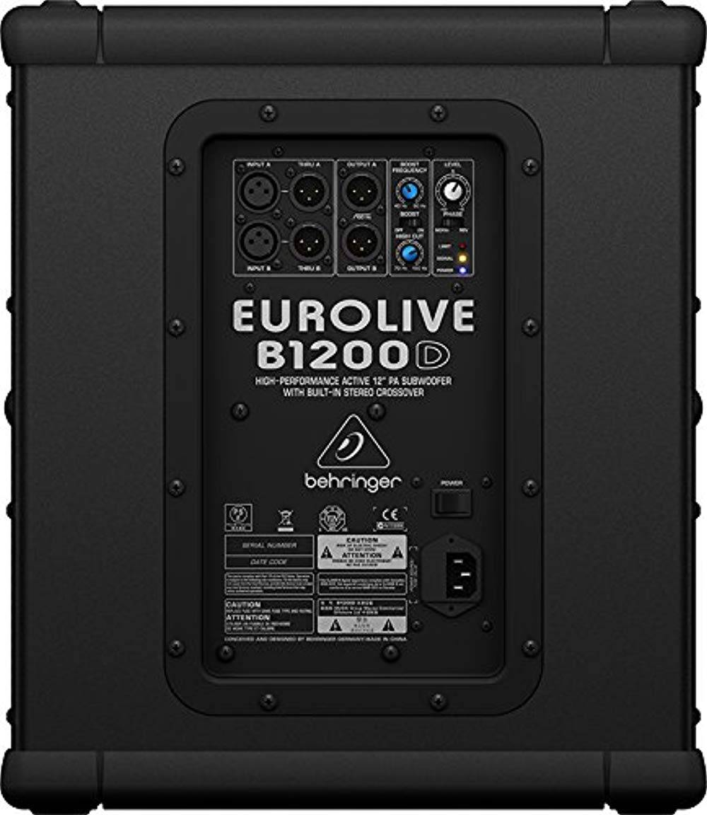 Behringer B1200D-PRO, 500 Watt PA Subwoofer With Stereo Crossover - Hollywood DJ
