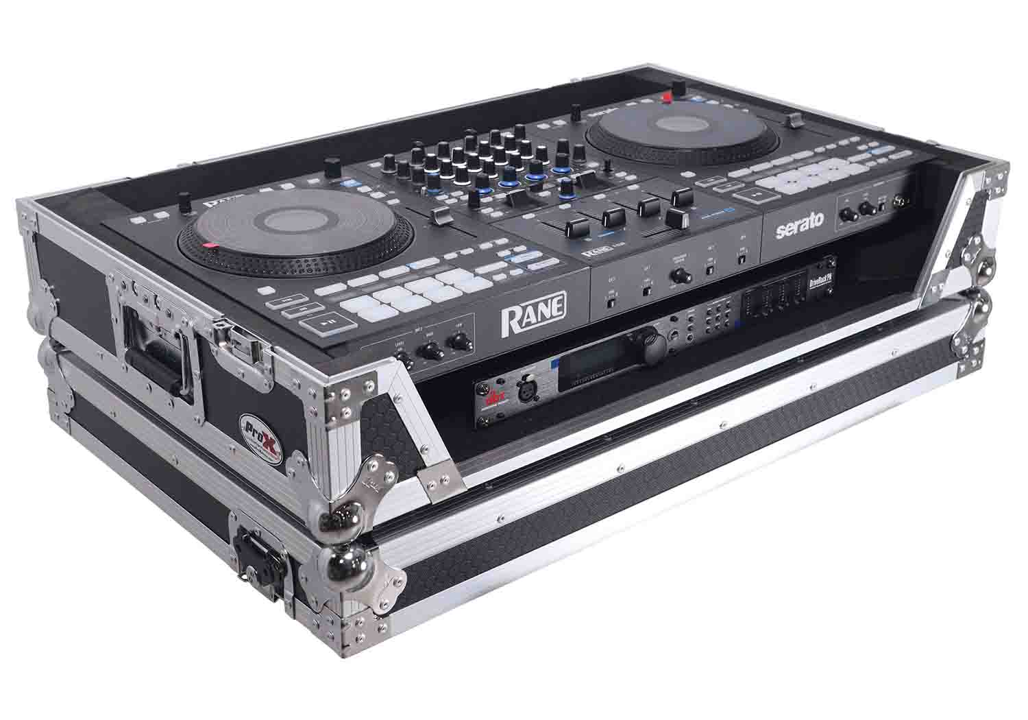 ProX XS-RANEFOURW ATA Flight Style Road Case for RANE Four DJ Controller with 1U Rack Space and Wheels - Hollywood DJ