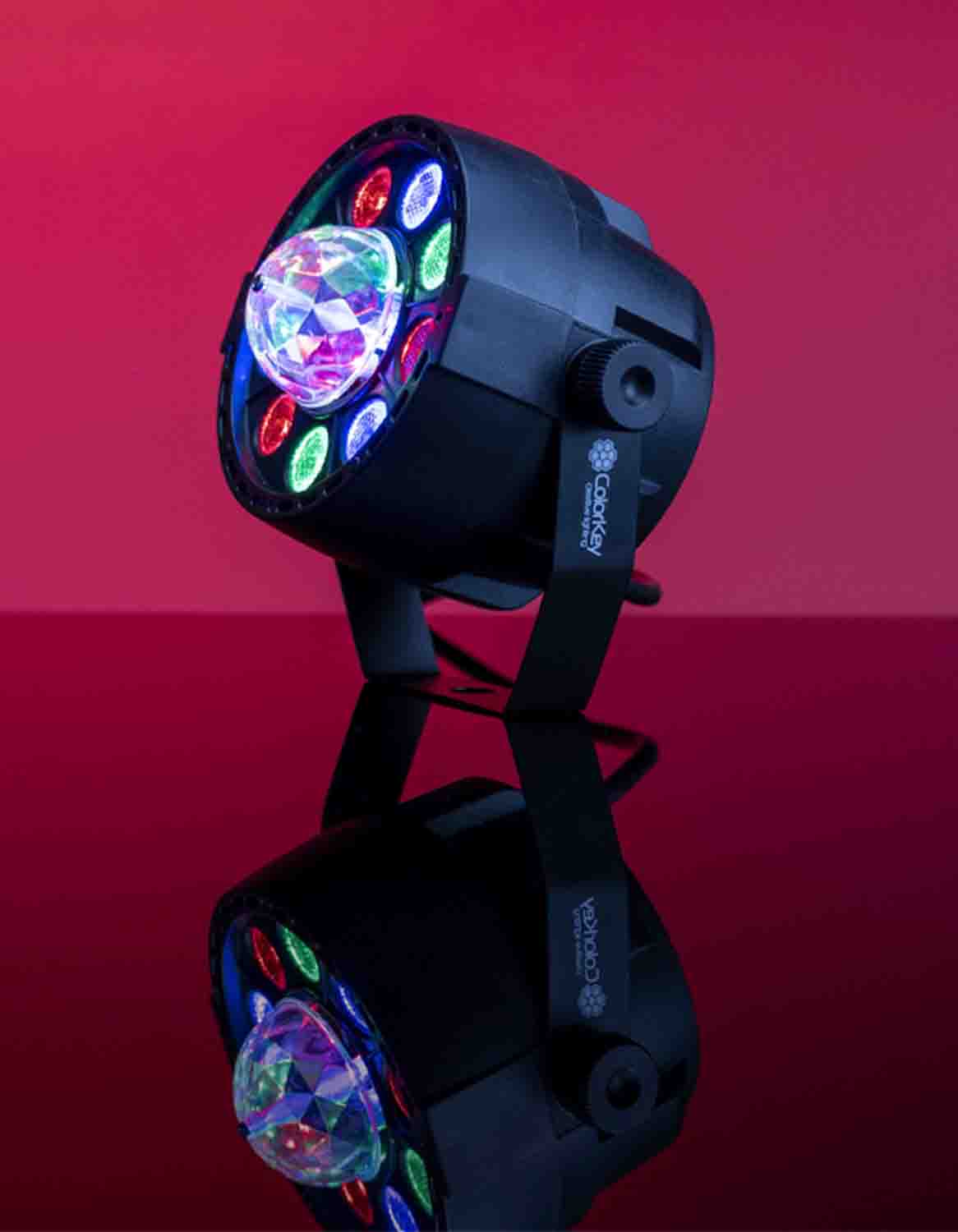 B-Stock: Colorkey CKU-1080 Party Light FX Compact LED Wash Light with Motorized RGB Party Bulb Effect - Hollywood DJ