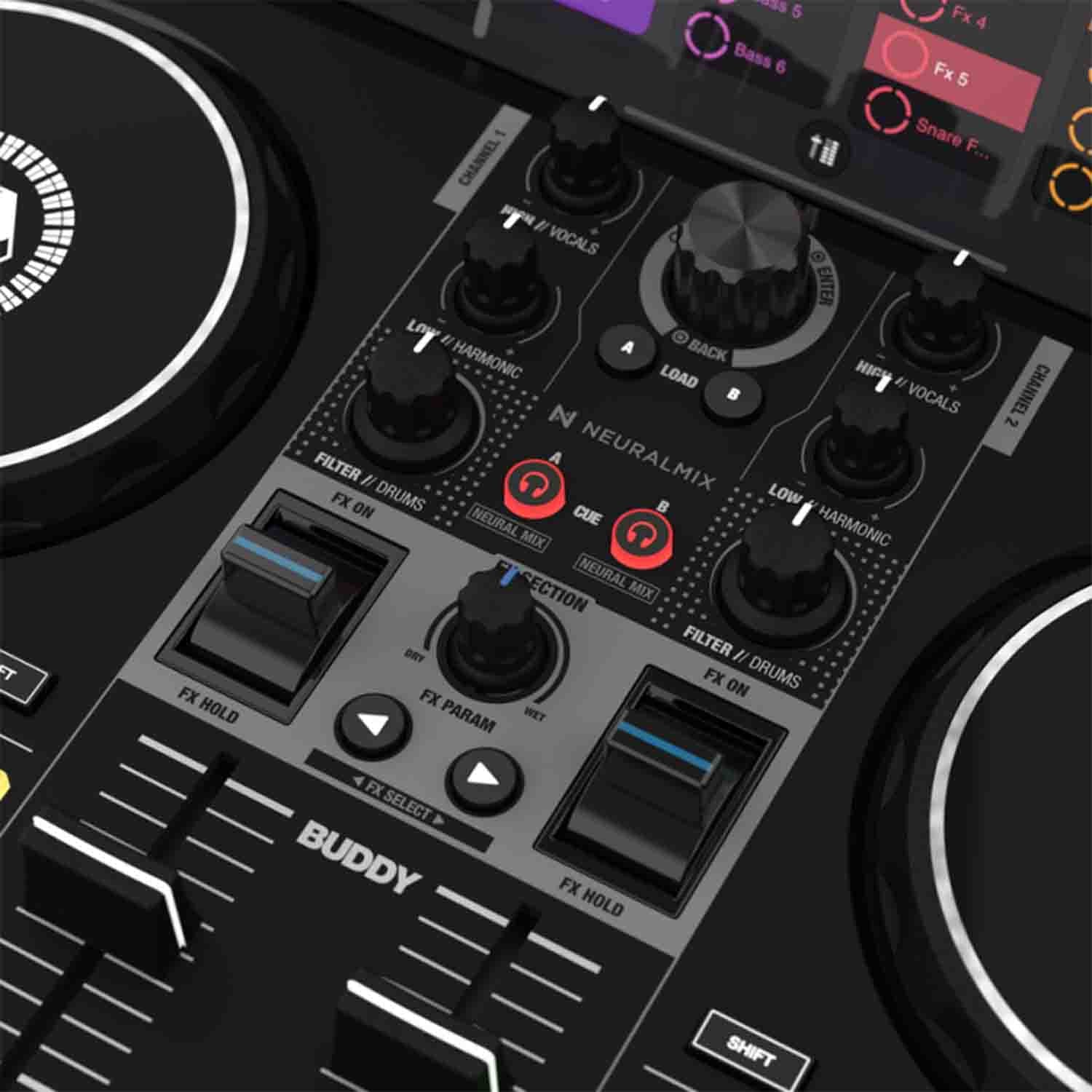 Reloop BUDDY Compact 2-Channel DJ Controller for iOS/iPAD, Android Mac and Pc - Hollywood DJ
