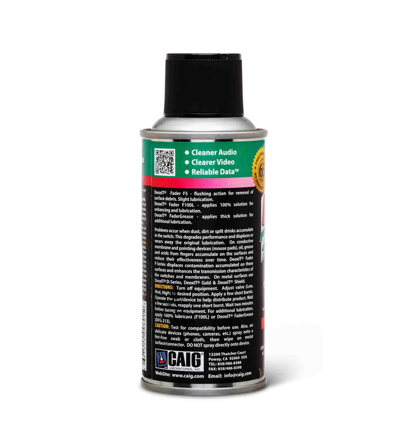 Hosa F5S-H6 CAIG DeoxIT FaderLube 5% Spray, 5 oz - Hollywood DJ