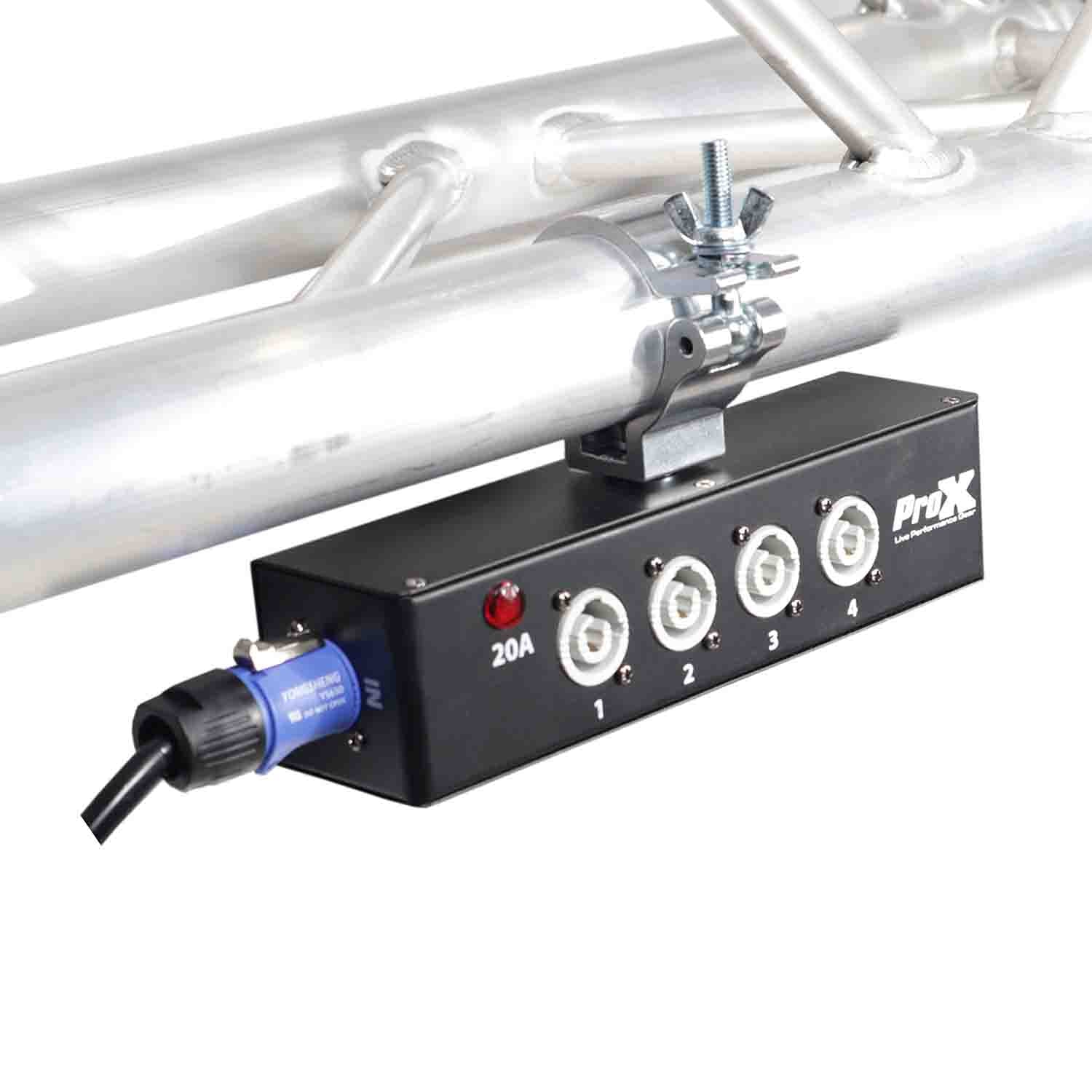 ProX X-PWCX4 BOX Power Center Four-Way Spitter for Indoor Power Connector - Hollywood DJ
