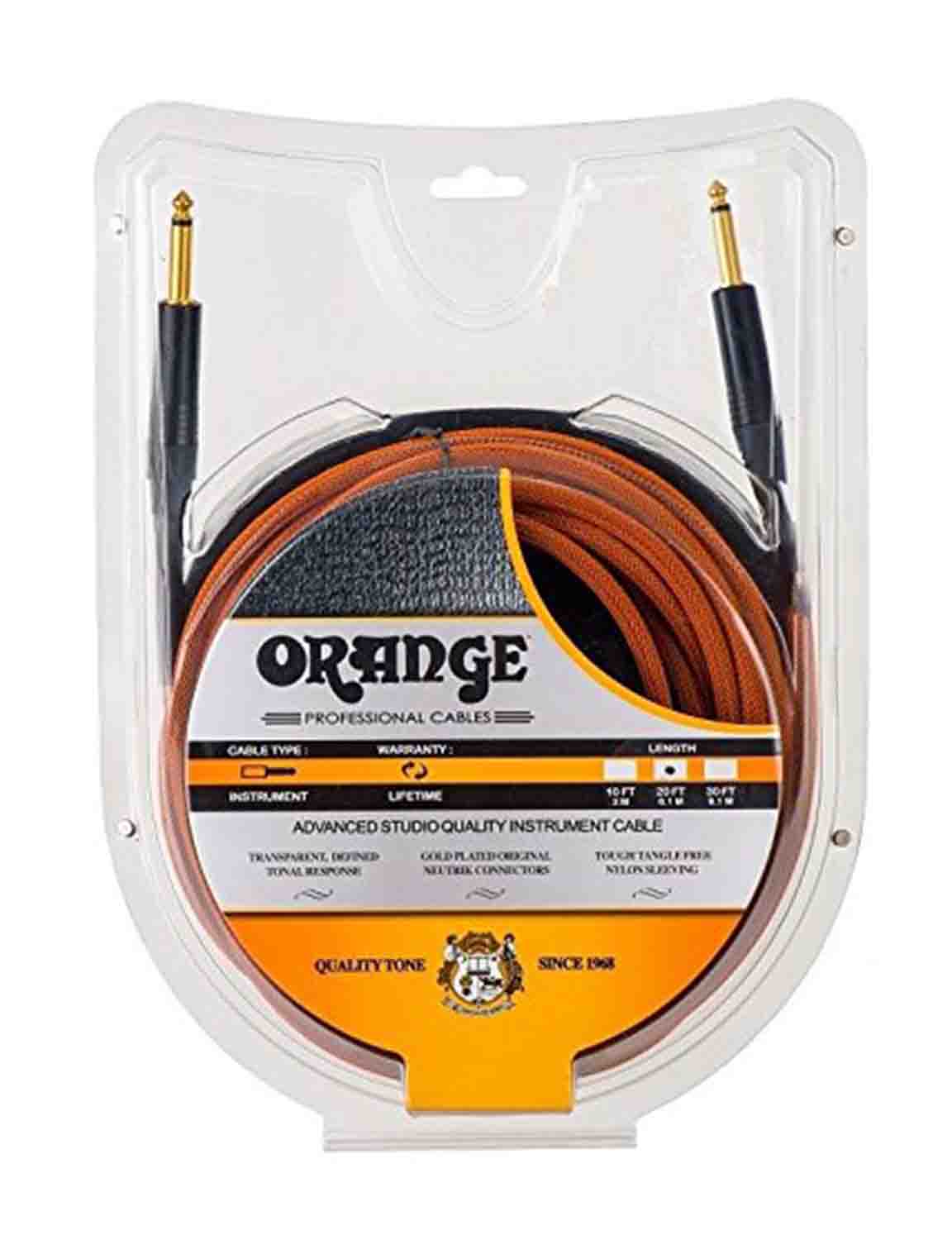 Orange Amplifiers CA-JJ-STIN-OR-10, 1/4 Inch Instrument Cable Orange - 10 Feet by Orange Amplifiers
