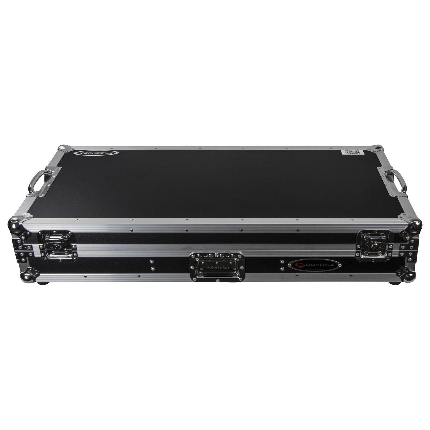 Odyssey FZGSL12CDJWR Black Low Profile 12″ Format DJ Mixer and Two Large Format Media Players Flight Coffin Case with Wheels and Glide Platform Odyssey