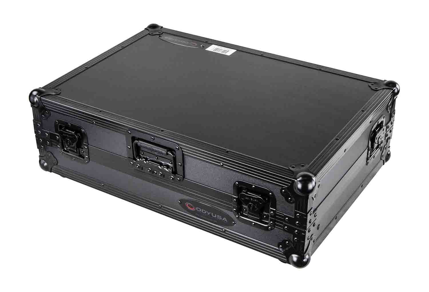 Odyssey FZGSPIDDJ8001BL Black Pioneer DDJ-800 Flight Case with Bottom 1U Rack Space and Glide Platform - Hollywood DJ