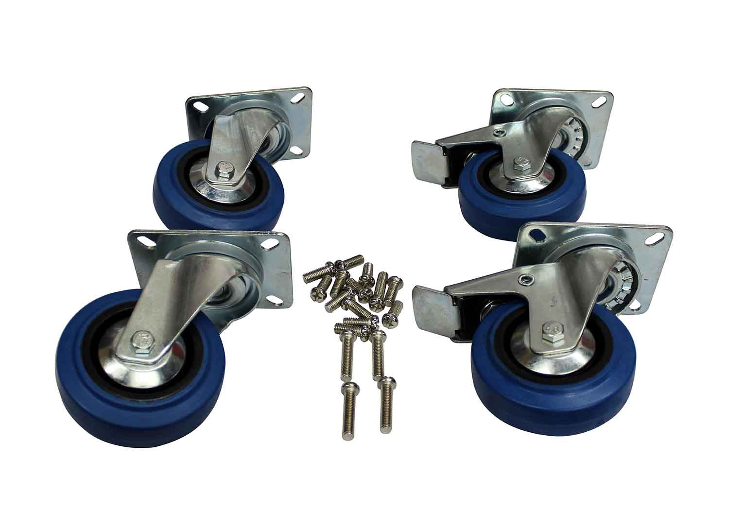 PROX X-CASTER-4-BLUE Industrial Grade Blue Casters - Set of 4 - Hollywood DJ