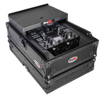 ProX XS-DJMS11LTBL, Flight Case for Pioneer DJM-S11 Mixer with Sliding Laptop Shelf - Black on Black - Hollywood DJ