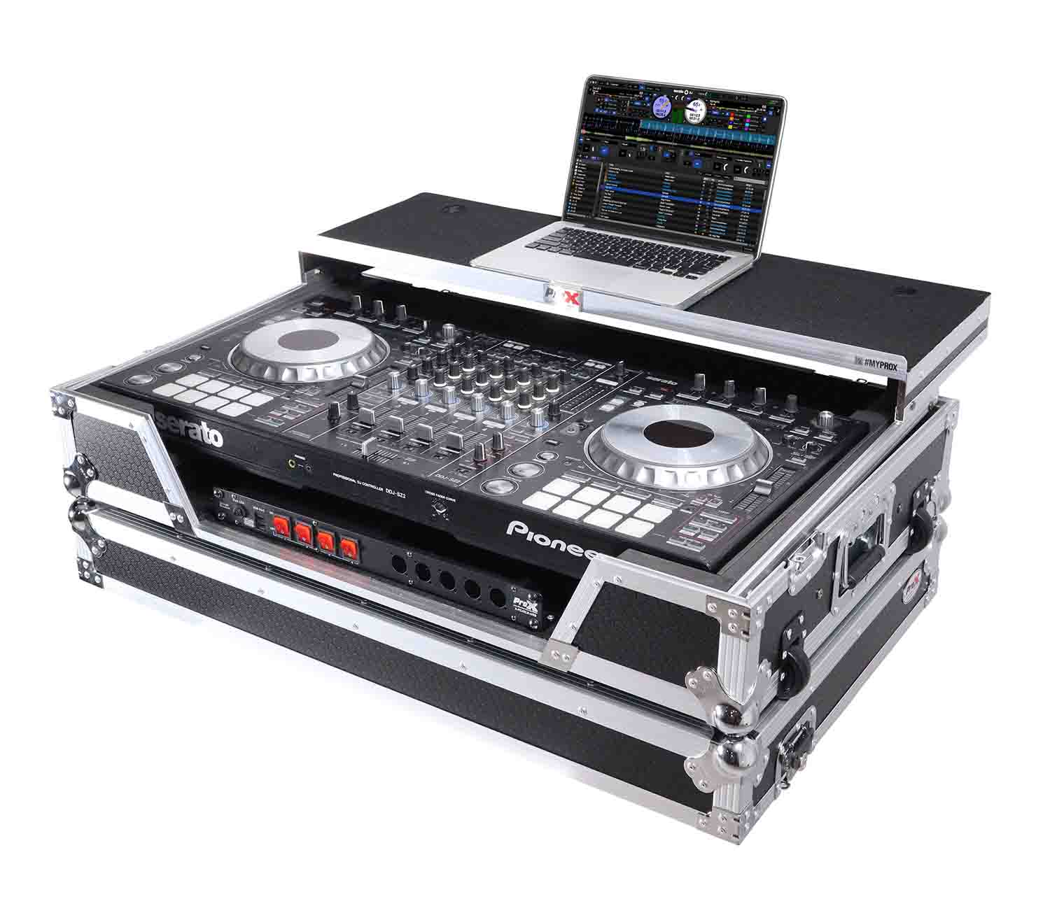 ProX XS-XDJXZ SZ WLT, Flight Case for Pioneer XDJ-XZ and DDJ-SZ2 Digital Controller with Laptop Shelf and Wheels - Hollywood DJ