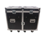 ProX XS-MH275X2W, ATA Flight Style Road Case for (2) Moving Head Lighting Fixtures with (6) 4-inch Casters by ProX
