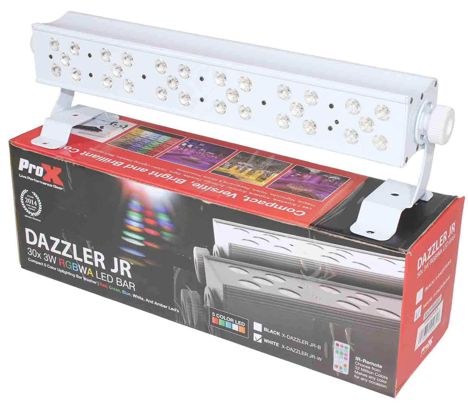 ProX X-DAZZLER JR-W Ultrabright DAZZLER JR 30x3W RGBWA LED Bar - White - Hollywood DJ