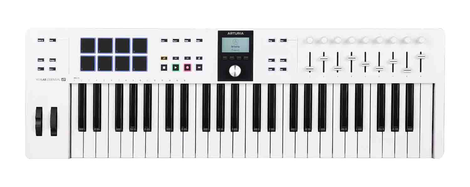 Arturia KeyLab Essential 49 mk3 Universal MIDI Keyboard Controller - White - Hollywood DJ