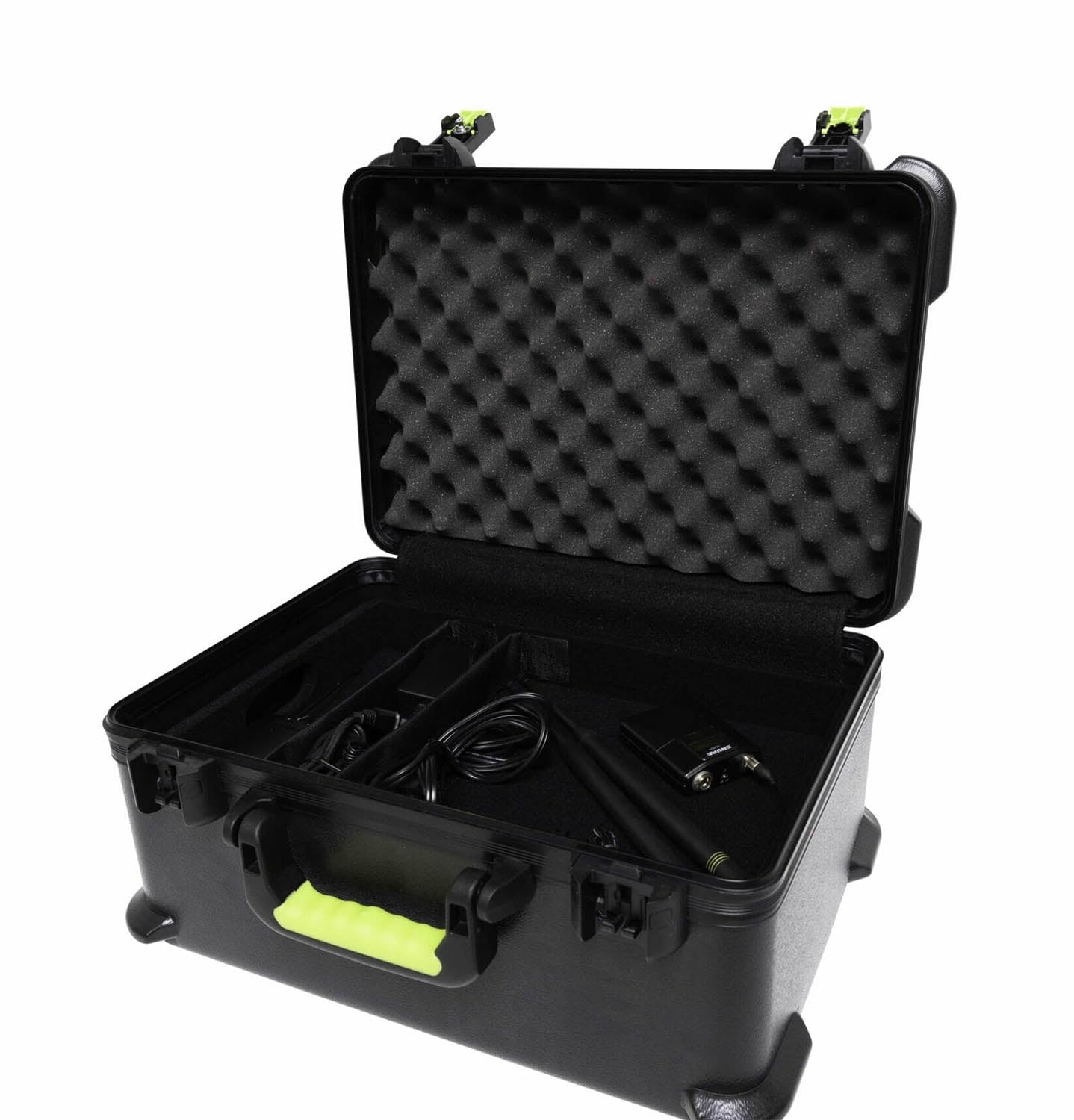 Shure MICCASEW07 Molded Case with Drops for 7 Wireless Microphones and TSA-Approved Latches - Hollywood DJ