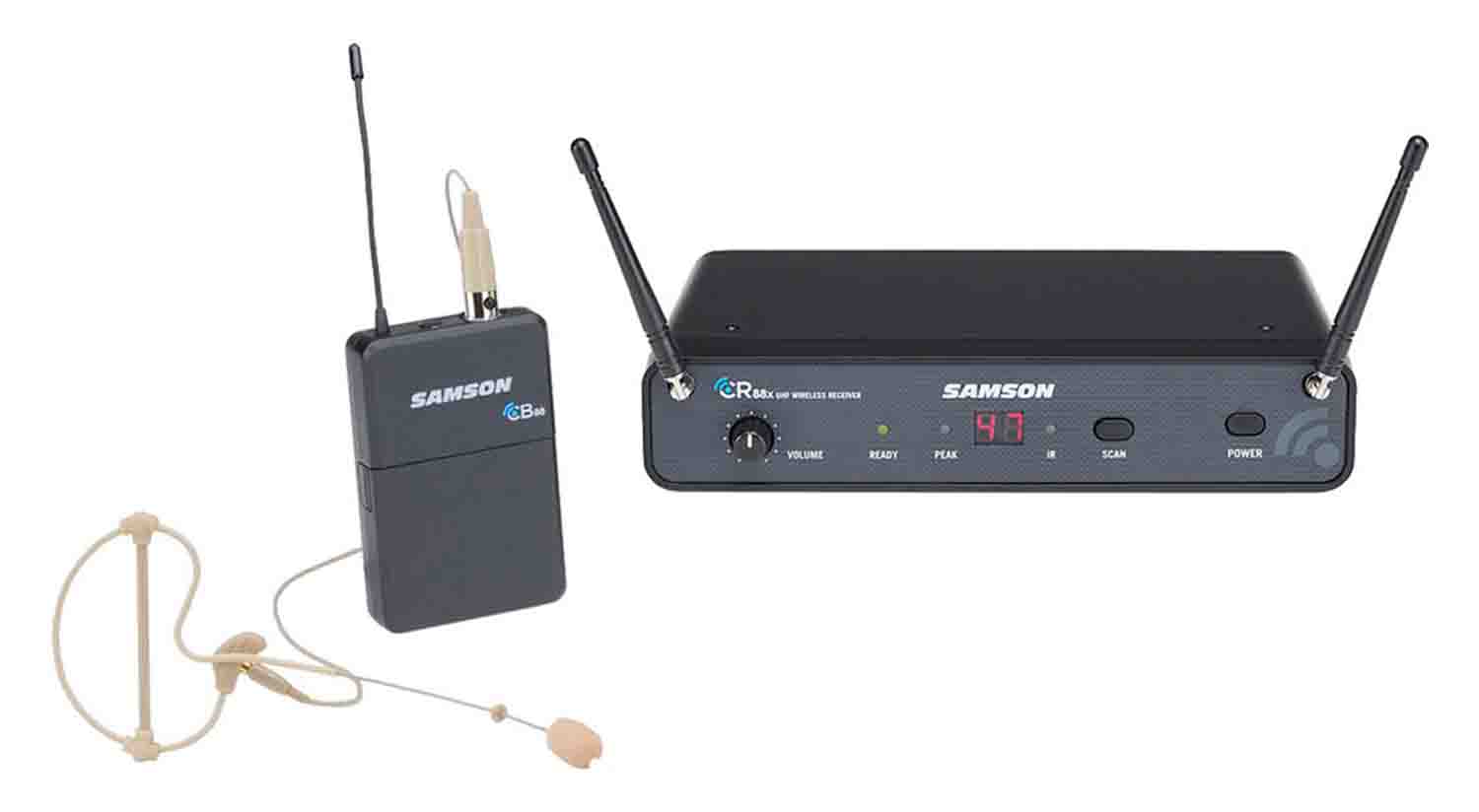 Samson SWC88XBCS-K Concert 88x UHF Wireless System with SE10 Ear Set Mic - Hollywood DJ