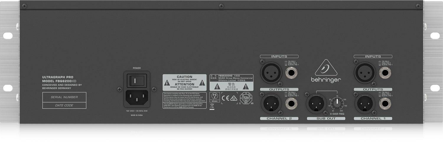 Behringer FBQ6200HD High-Definition 31-Band Stereo Graphic Equalizer with FBQ Feedback Detection System - Hollywood DJ