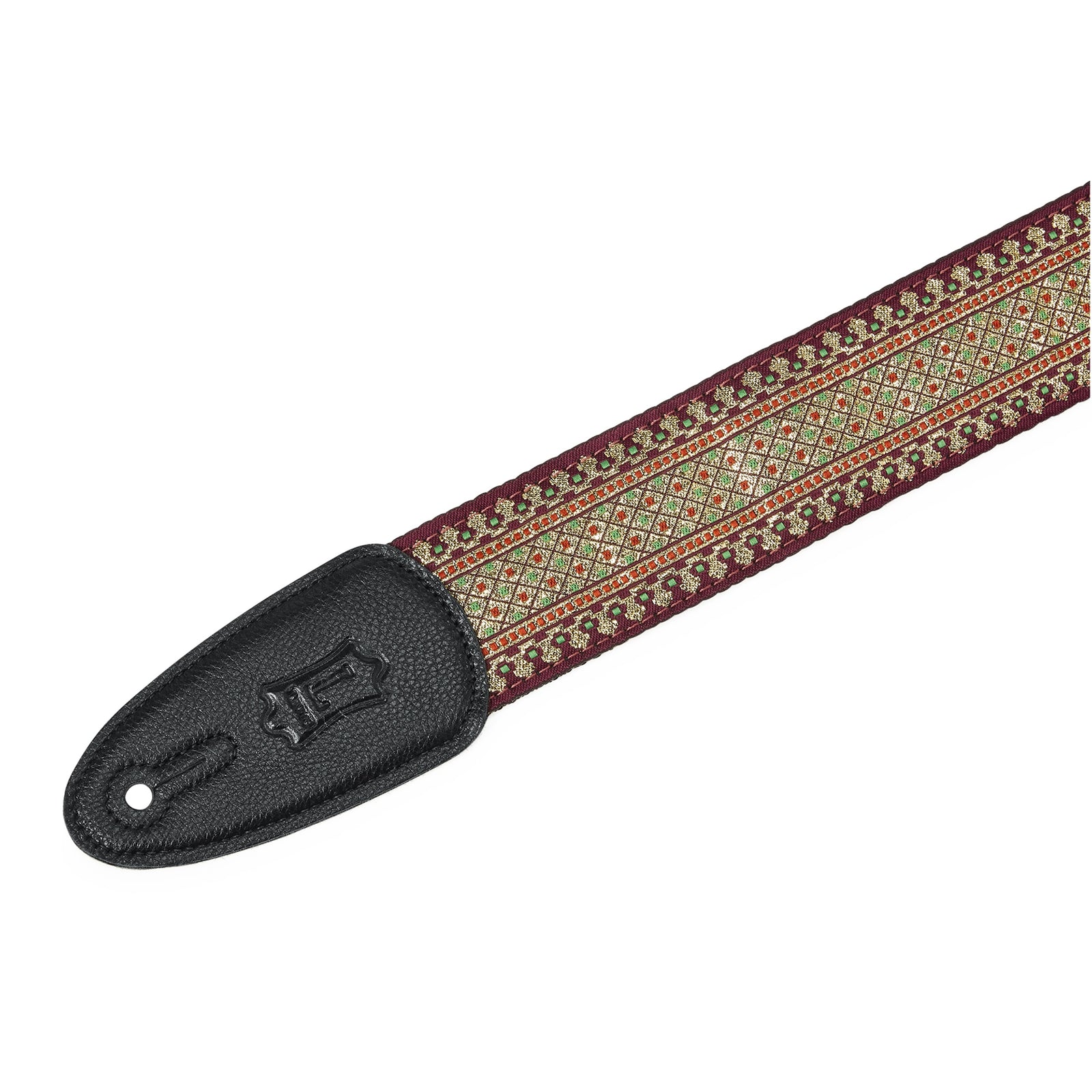 Levy's Leathers M8TF-001 2” Woven Strap with Burgundy Thai Motif - Hollywood DJ