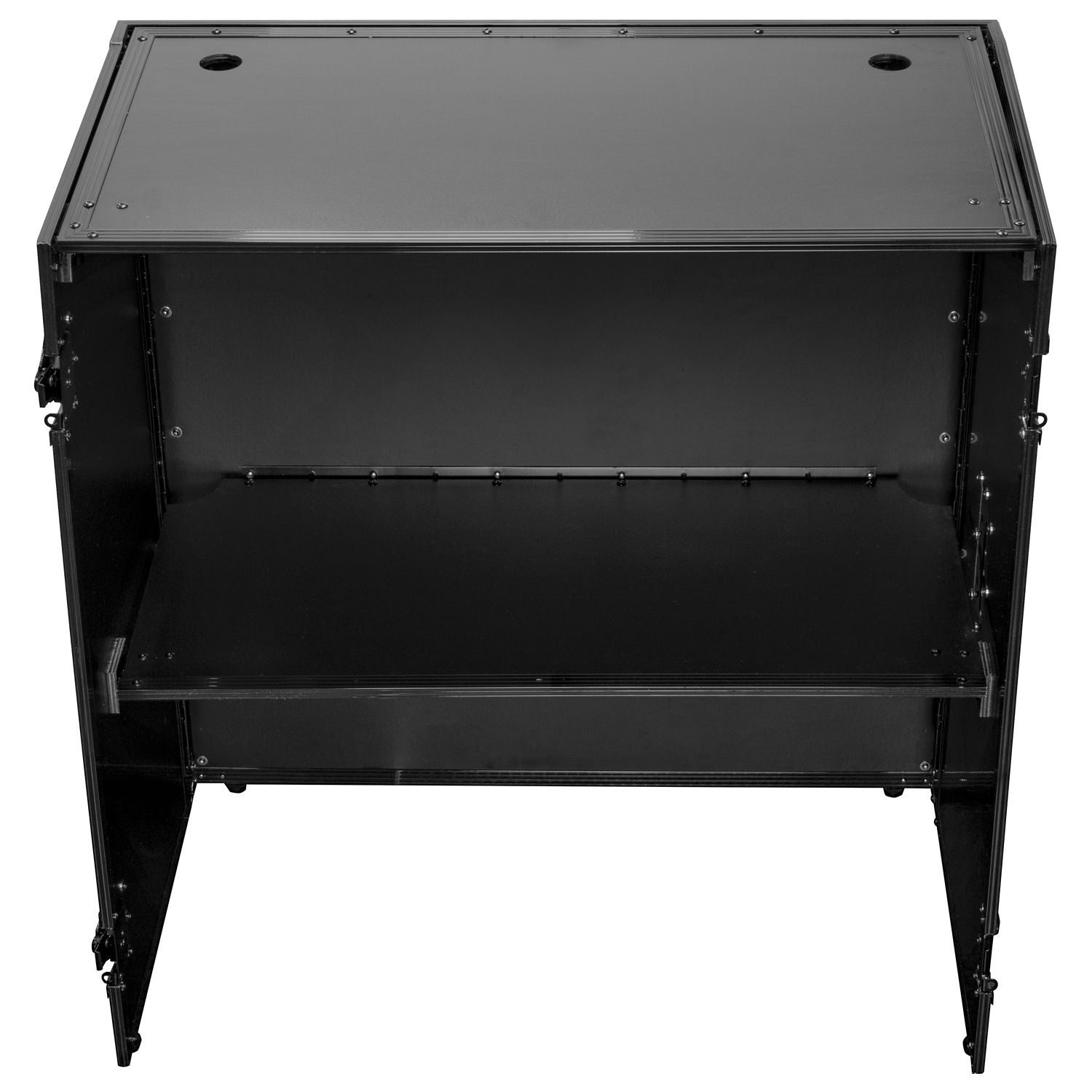 Odyssey FZF33362TBL 33″ Wide x 36″ Tall Black Two Tier DJ Fold Out Stand - Hollywood DJ