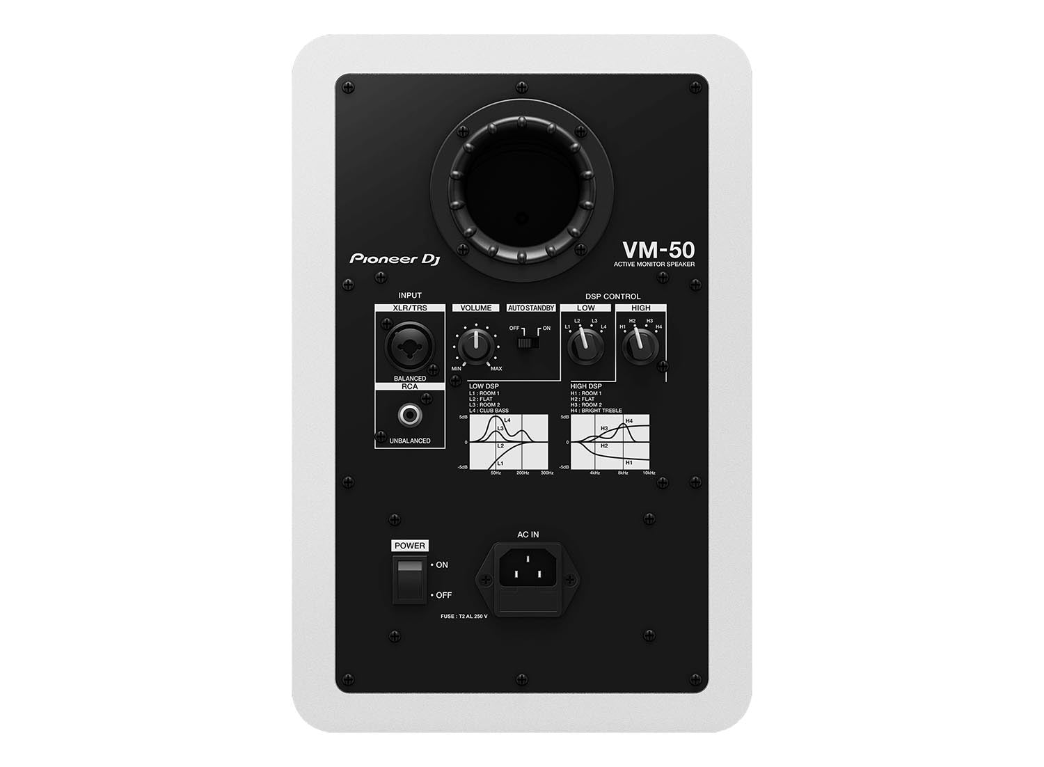 Pioneer DJ VM-50-W, 5” Active Studio Monitor Speaker - White Pioneer DJ