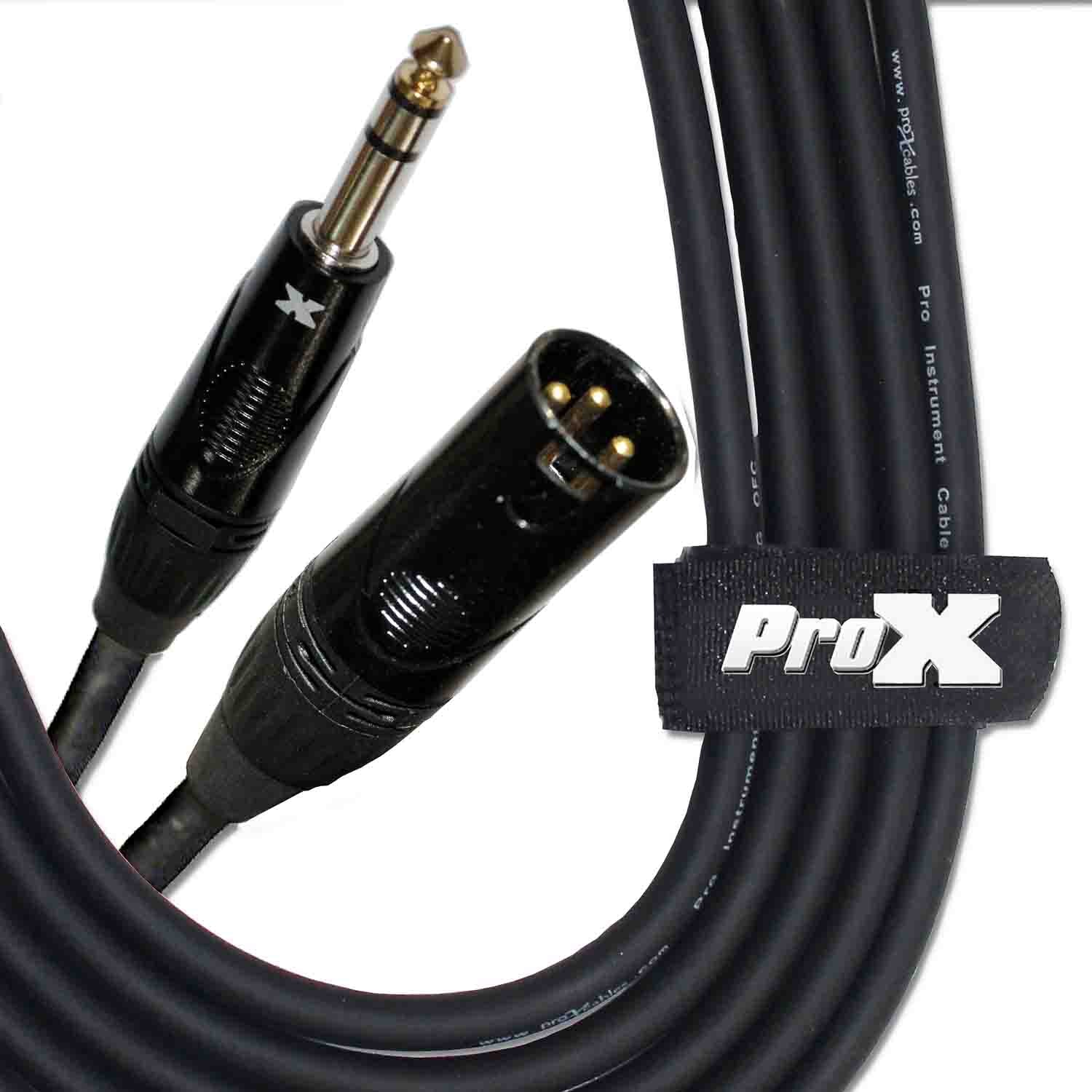 Prox XC-SXM50 Balanced 1/4" TRS to XLR-M High Performance Audio Cable - 50 Feet - Hollywood DJ