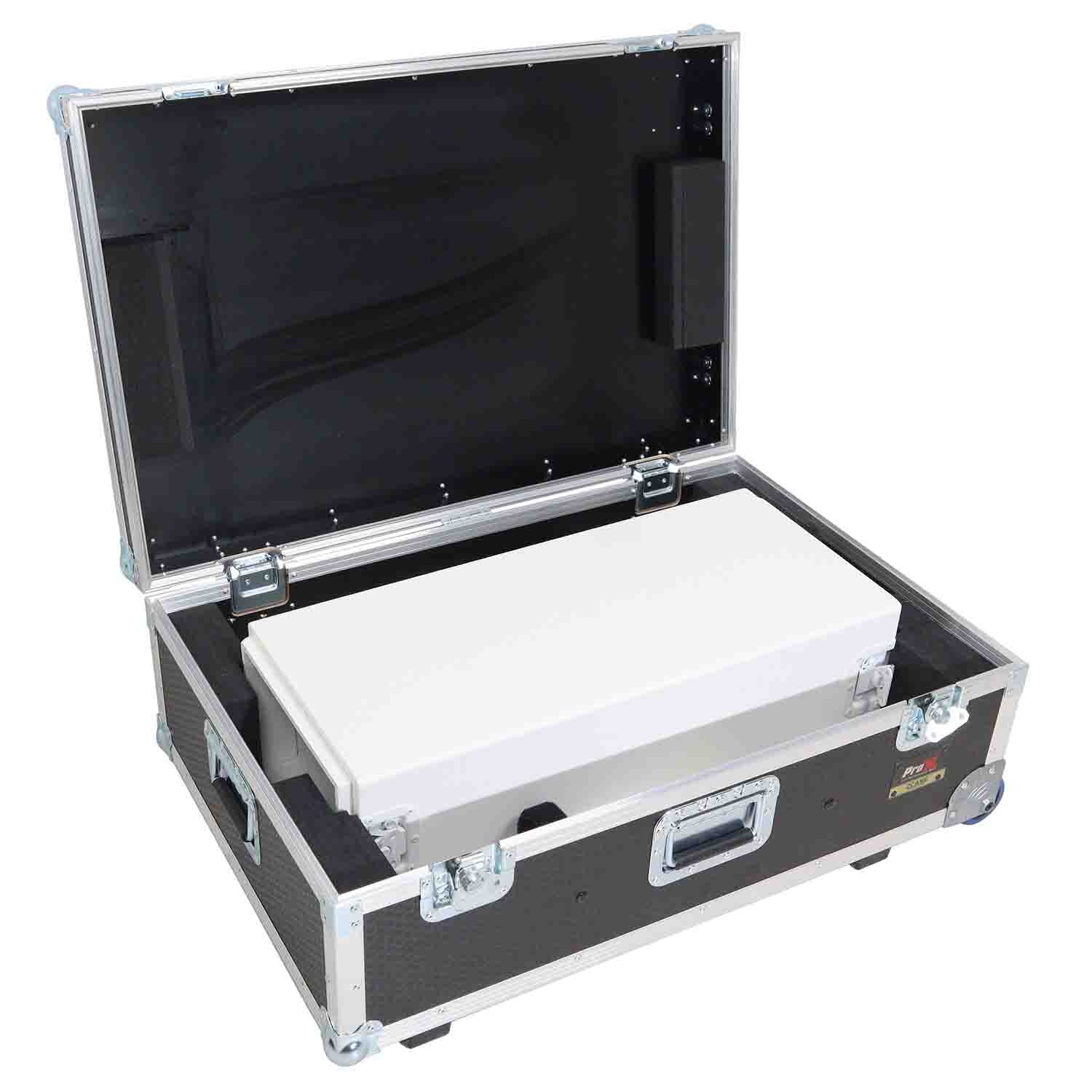 ProX XZF-DJCTWCASE Control Tower DJ Stand with Laptop Stand, and Travel Cases - White Finish - Hollywood DJ