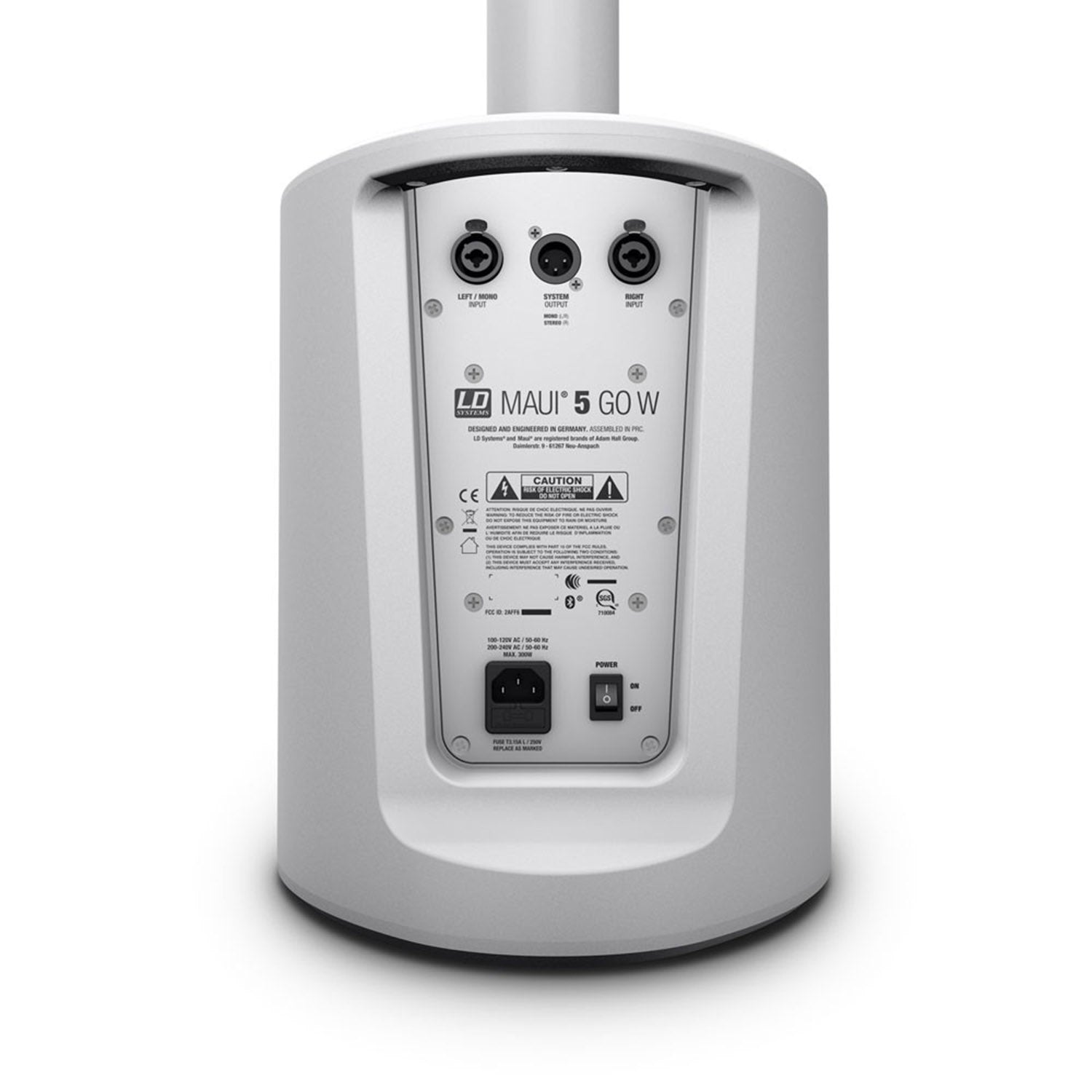 LD System MAUI 5 GO W, Ultra Portable Battery Operated Column PA System - White - Hollywood DJ