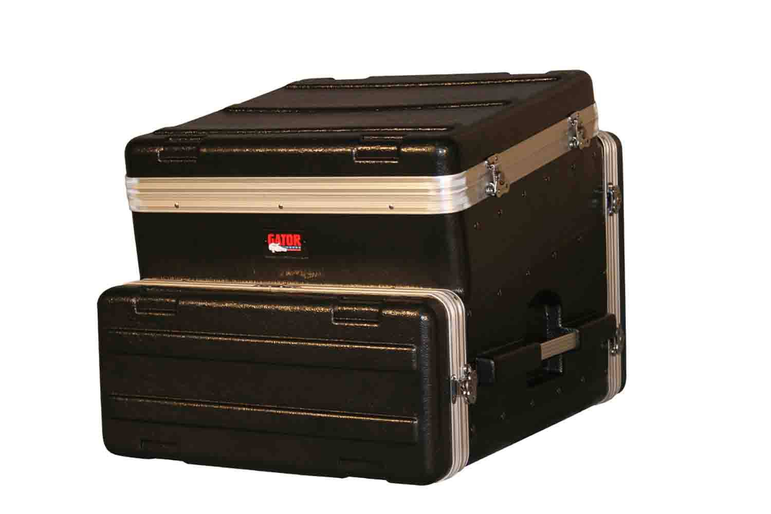 Gator Cases GRC-10X4, 10U Top and 4U Side ATA Molded PE Slant Top Console Rack - Hollywood DJ