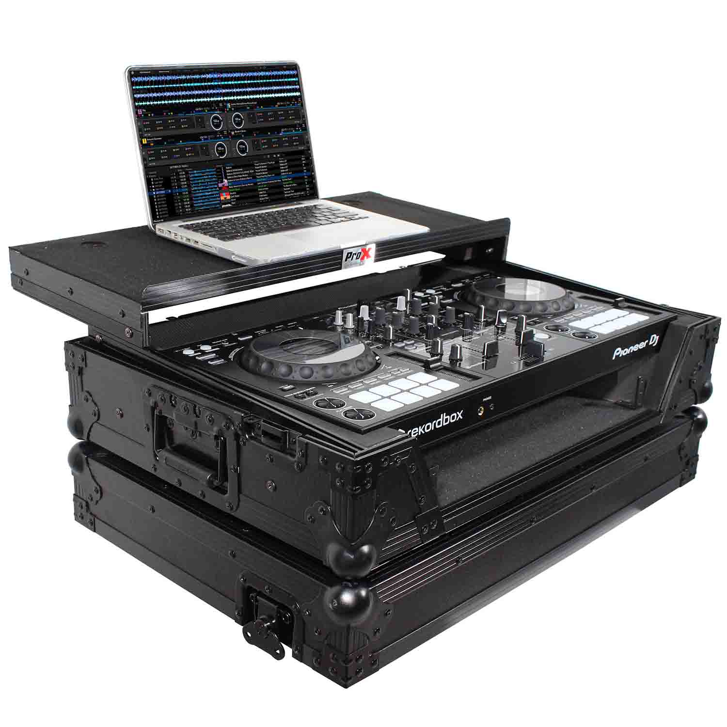 ProX XS-DDJ800 WLTBL DJ Flight Case For Pioneer DDJ-800 DJ Controller - Black on Black - Hollywood DJ