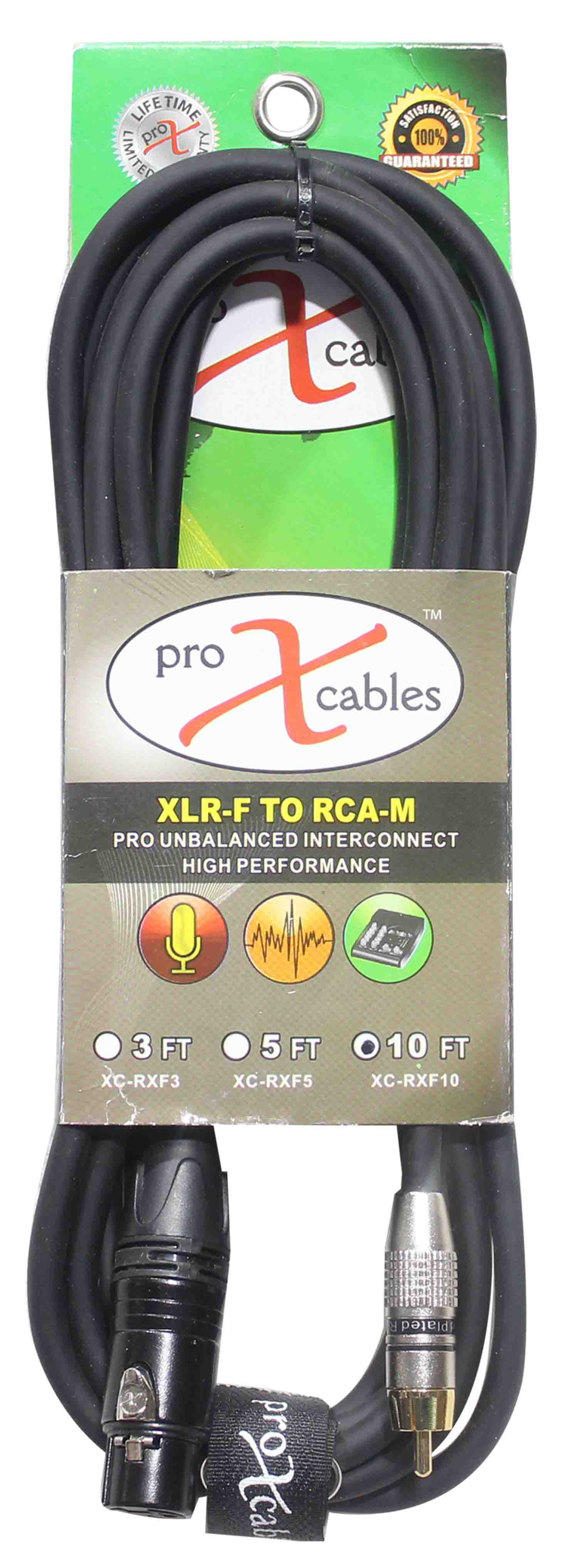 Prox XC-RXF10 Unbalanced RCA to XLR-F High Performance Audio Cable - 10 Feet - Hollywood DJ