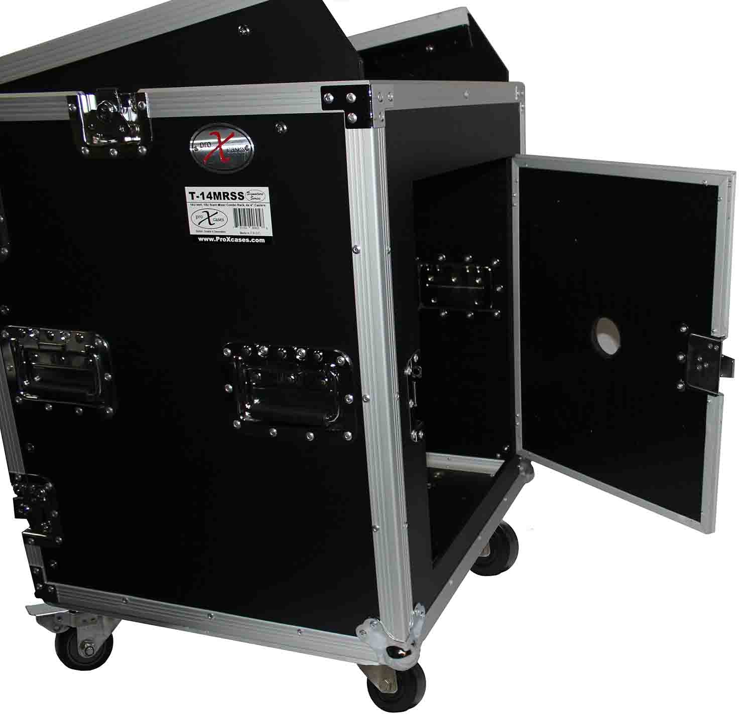 ProX T-14MRSSMK2, 14U Rack x 10U Top Mixer DJ Combo Flight Case - Hollywood DJ