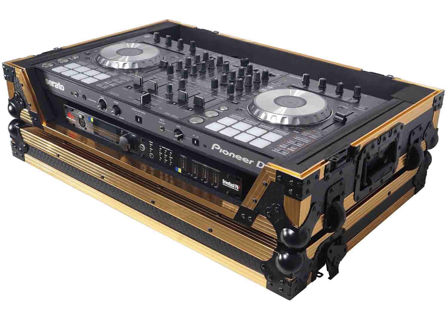 ProX XS-DDJ1000 W FGLD ATA Flight Style Road Case for PIONEER DDJ 1000 / SRT, DDJ-FLX6, and DDJ-SX3 DJ Controller Limited Edition - Gold - Hollywood DJ