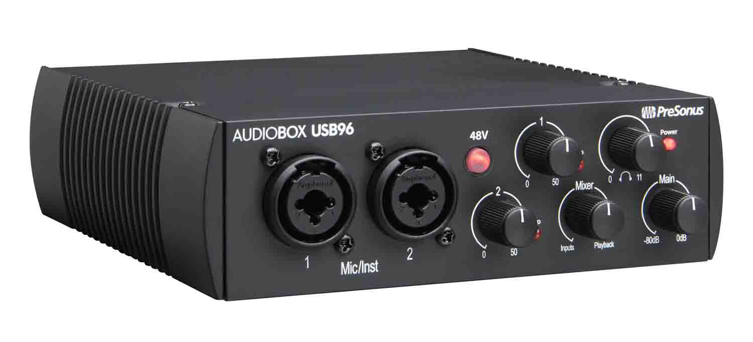 PreSonus AudioBox USB 96 Desktop 2x2 USB Audio/MIDI Interface - 25th Anniversary Black - Hollywood DJ