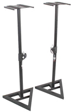 ProX X-MS12 Monitor Speaker Platform Stands Pair - Black Finish - Hollywood DJ