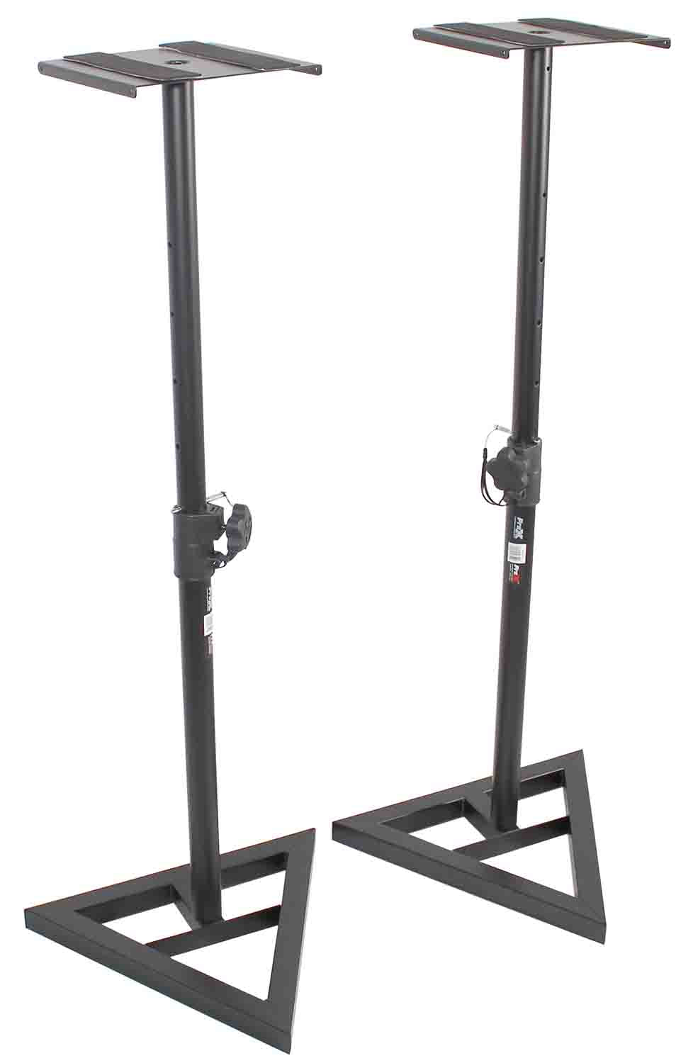 ProX X-MS12 Monitor Speaker Platform Stands Pair - Black Finish - Hollywood DJ
